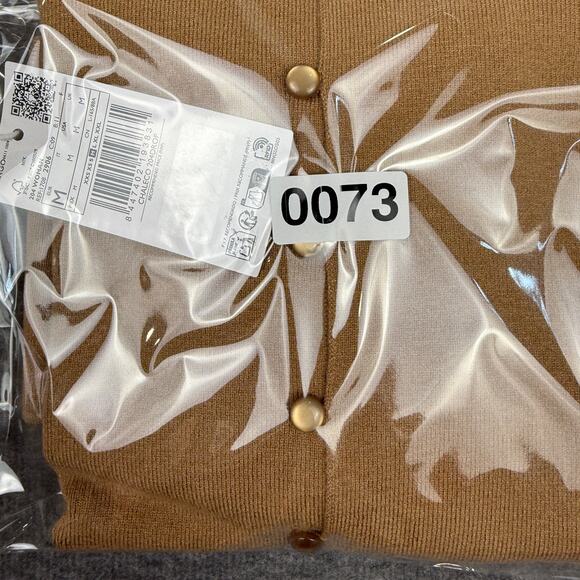 Mango Fine Knit Sweater Vest Women's Medium Camel Caramel Button Down Minimalist - Picture 11 of 11